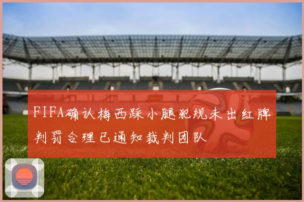 FIFA确认梅西踩小腿犯规未出红牌判罚合理已通知裁判团队